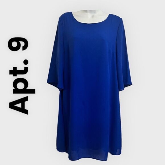 Apt. 9 Bell sleeve cut-out dress Dodger blue size 8 - Picture 1 of 10
